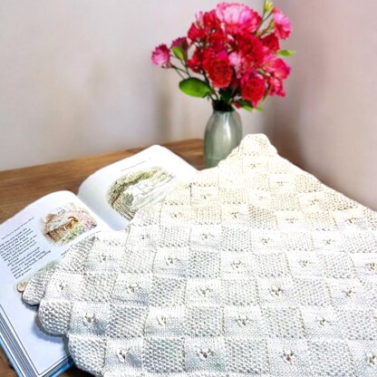 Eyelet Hearts Baby Blanket