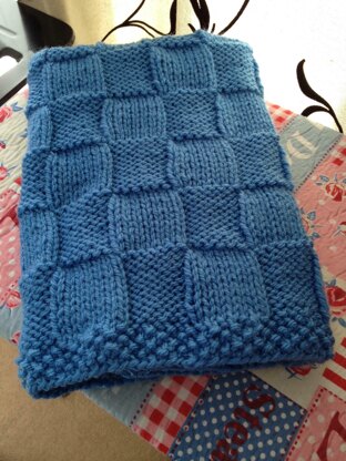 Easy Basket Weave Blanket, Knitting Pattern