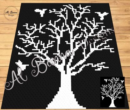 Autumn Tree Silhouette C2C Graphgan