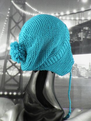 Bobble Garter Stitch Trapper Slouch Hat