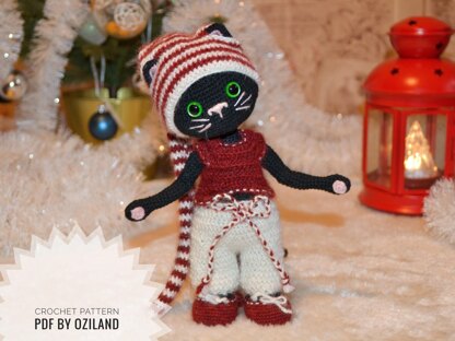 Doll Clothes - Outfit Christmas for teddy, cat