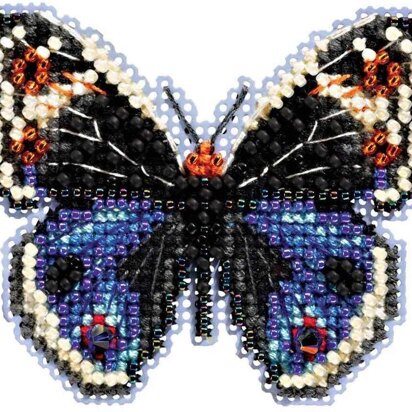 Mill Hill Blue Pansy Butterfly Cross Stitch Kit - 2.75in x 2.25in