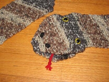 Knitted Snake Puppet Scarf