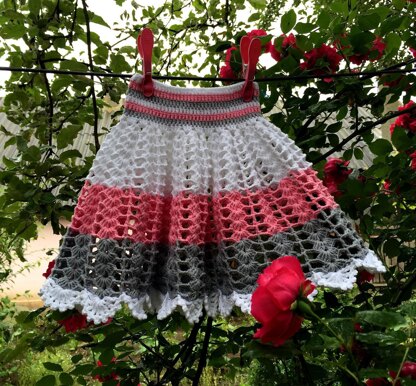 Pink White Grey Baby Dress