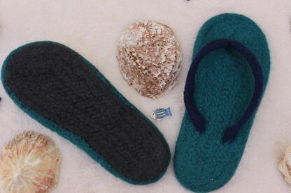 Summer Flippers - Felted Flip-Flop Slippers