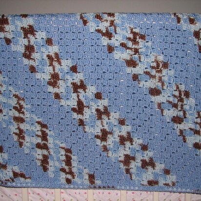 Shades of Blue Diagonal Baby Afghan