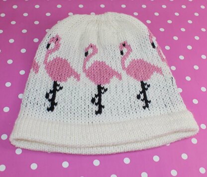 Flamingo Ski Beanie Hat CIRCULAR