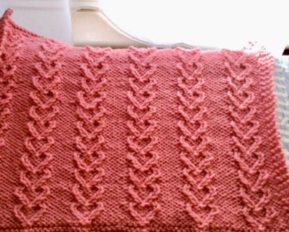 Heart Cable Blanket Knitting Pattern