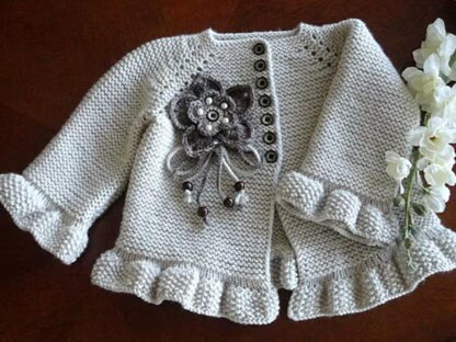 Baby Dress Baby Cardigan 0 - 12 months Baby Set by Elena Mitchell