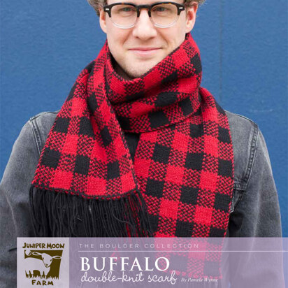 Buffalo Double Knit Scarf in Juniper Moon Farm Tenzing - J28-02 - Downloadable PDF