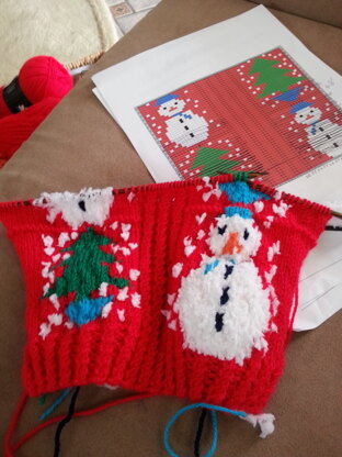 Christmas trees and snowmen sweater