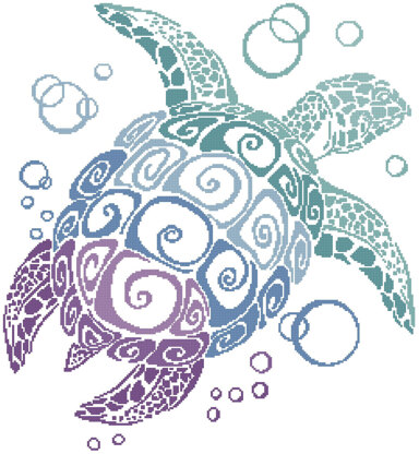 Sea Turtle Stamped Cross Stitch Kits - Needlepoint Counted Cross