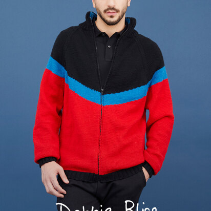 Chevron Zipped Jacket - Knitting Pattern For Men in Debbie Bliss Rialto DK