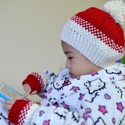 Winter Snow Hat and Mittens