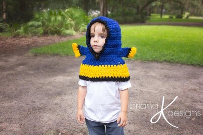 Blue Tang Fish Hooded Cowl
