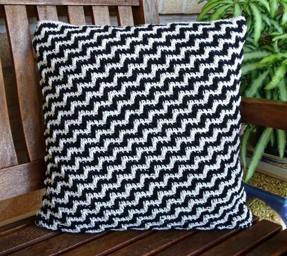 Crochet Cushion Cover Scandi Zig Zag