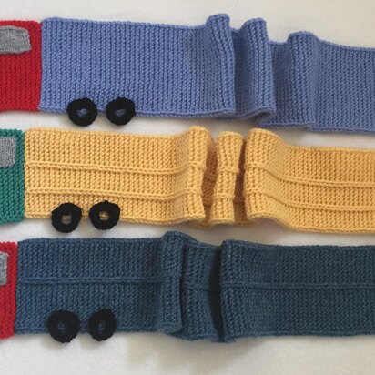 Child's Truck Scarf - Knitting ePattern