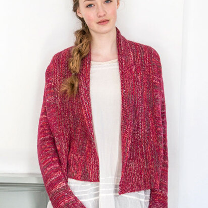 Camden Cardigan in Berroco Andean Mist and Boboli Lace