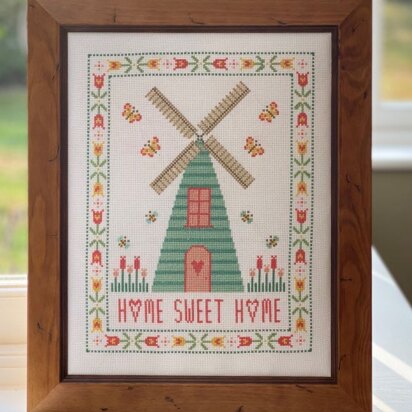 Historical Sampler Company Windmill Home Sweet Home - Downloadable PDF