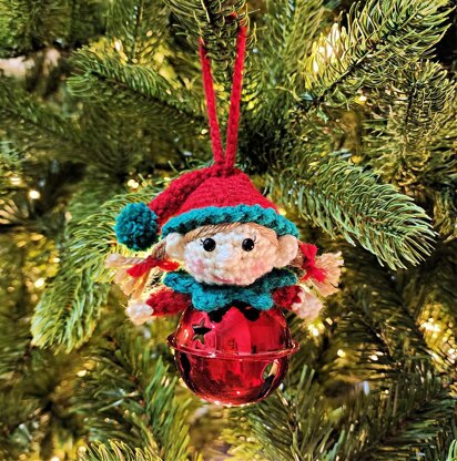 Girl Elf Jingle Bell Ornament