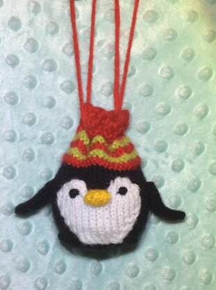 Christmas Penguin Drawstring Gift Bag