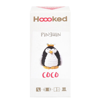 Hoooked DIY Crochet Kit Penguin Coco Eco Barbante  - Noir/Lotus