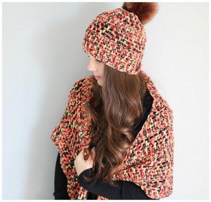 Melon Melody Hat & Shawl Set