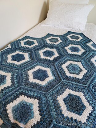 Sea Glass Hexagon Afghan