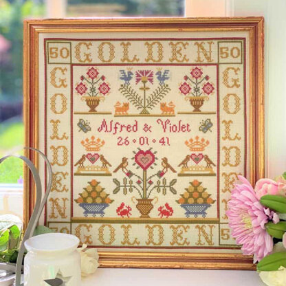 Historical Sampler Company Golden Anniversary Sampler Cross Stitch Kit - 28cm x 27cm