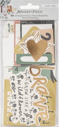 American Crafts Magical Forest Ephemera Die-Cuts 40/Pkg - Cardstock W/Copper Foil Accents