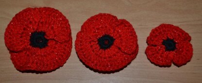 Crochet Poppy Brooch