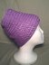 Crocheted Purple Spiral Messy Bun Hat