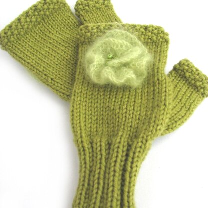 Floral Fingerless Mitts