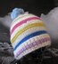 Chunky Stripe Bobble Beanie Hat