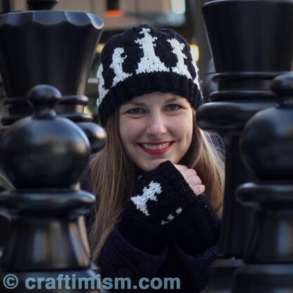 Chess Patterned Knit Hat