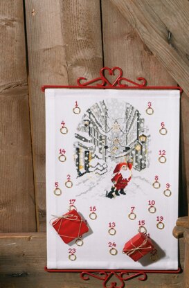 Permin Santa Claus Advent Calendar Cross Stitch Kit