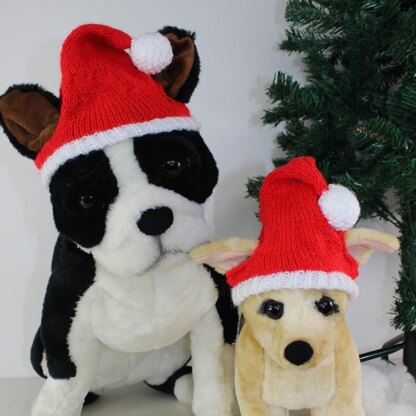 Free Dog Christmas Santa Hat Knitting pattern by madmonkeyknits