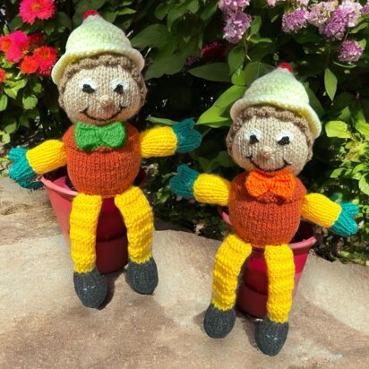 Bill and Ben chocolate orange cover / 28 cms toy - knitting pattern