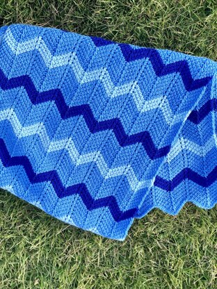 Sky Walk Tunisian Chevron Shawl