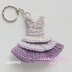 Lilac cupcake dress keychain crochet pattern, Speak now dress pattern, Purple mini dress crochet favor, Swiftmas ornament, Eras tour Taylor dress charm