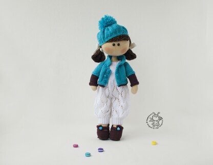 Annabel doll knitted flat