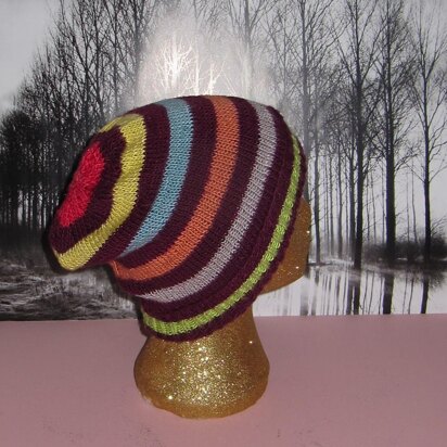 Silk Stripe Slouch Hat