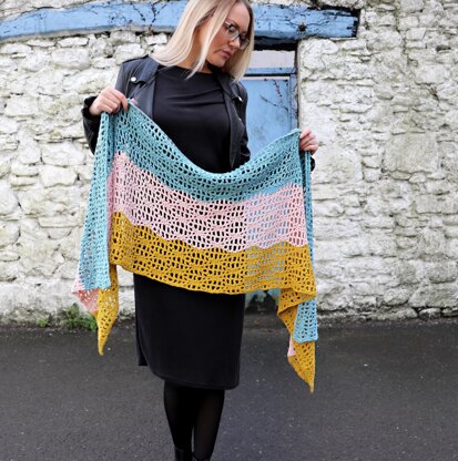 Easy Cake Yarn Shawl Crochet pattern by Carmen Heffernan