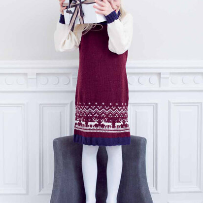 "Dansa Elk Dress" - Dress Knitting Pattern For Girls in MillaMia Naturally Soft Merino