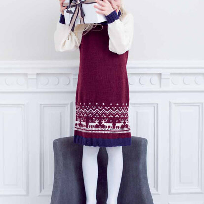 "Dansa Elk Dress" - Dress Knitting Pattern For Girls in MillaMia Naturally Soft Merino - knitting pattern