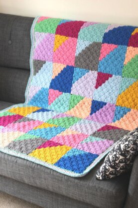 Geo Rainbow c2c blanket