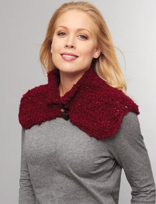 Buttoned Cowl to knit in Bernat Soft Boucle