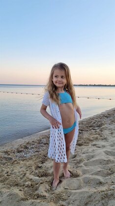 Crochet beach tunic for kids "Summer night".