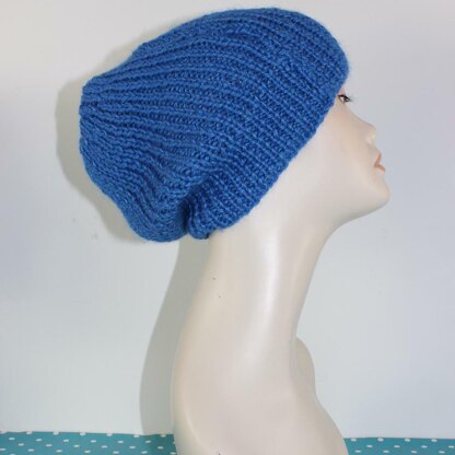 Simple Aran Rib Slouch Hat