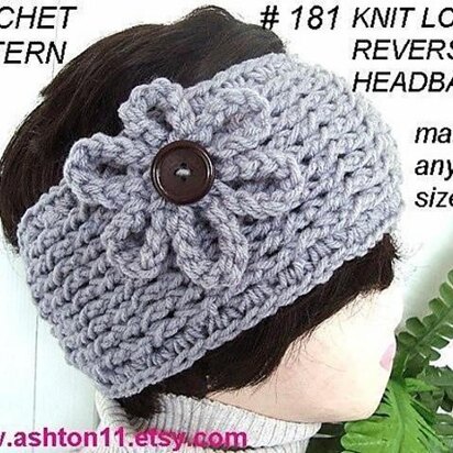 #181, KNIT LOOK CROCHETED HEADBAND